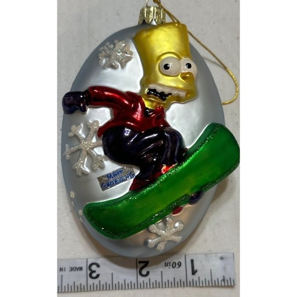 The Simpsons Bart Simpson Snowboard Snowflake Hand Blown Glass Ornament (2006) - Picture 10 of 11